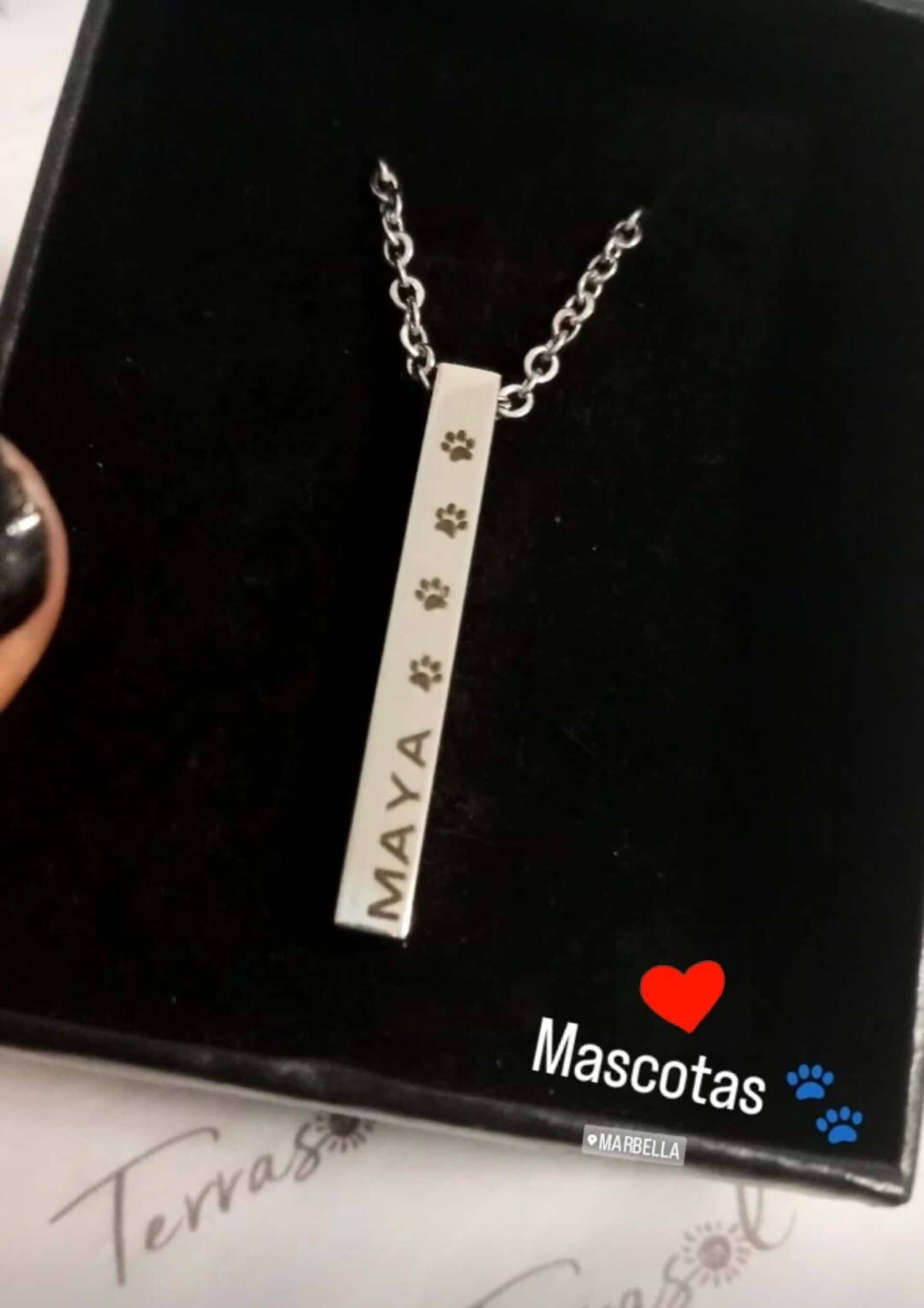 Collar personalizdo en acero inoxidable chapado en oro 18 k. - 2